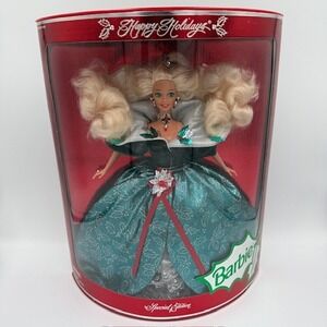 1995 Happy Holidays Barbie Special Edition Emerald Green Gown NIB 1871